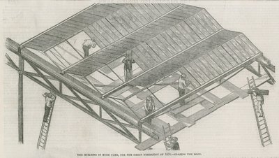 1851年の大展示会のためのロンドンのハイドパークにある建物 作： English School