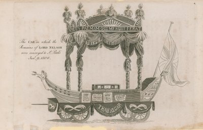 ネルソン卿の遺骨がセントポールズに運ばれた車 作： English School