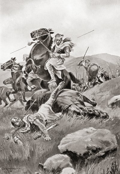 ギリシャ軍への騎兵攻撃を指揮していたマシスティウスの死（Hutchinson