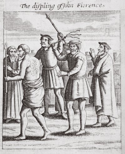 ジョン・フローレンスの散水、ジョン・フォックスの使徒と記念碑のイラスト、第9版、パブ。 1684 作： English School
