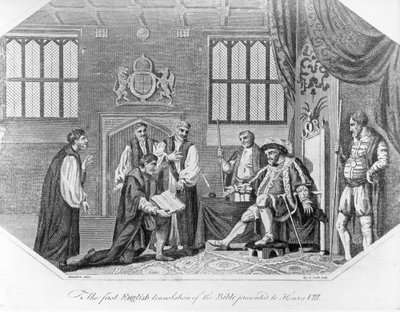 1824年にヘンリー8世に提出された聖書の最初の英語訳 作： English School
