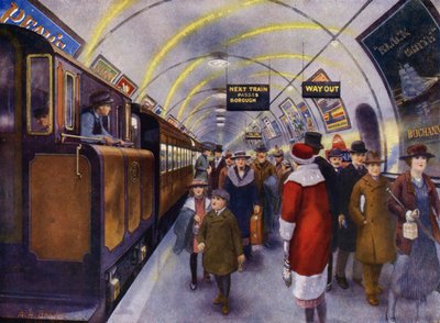 英国初の電気鉄道（リトグラフ） 作： English School