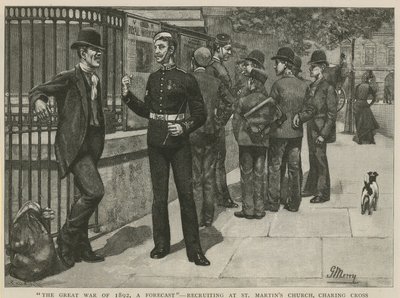 1892年の大戦、予報。セントマーチンズ教会での採用 作： English School