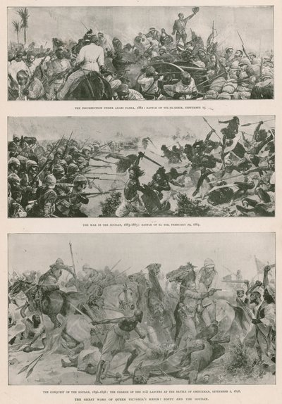 ヴィクトリア女王時代の大戦争：英・エジプト戦争（1882年）、マフディストの反乱（1883〜1885年）、英国によるスーダン征服（1896〜1898年）（グラビア撮影 作： English School