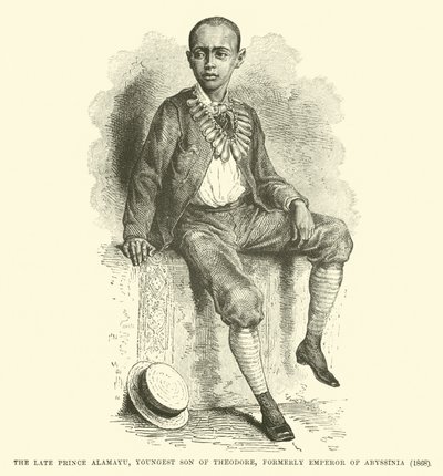 セオドアの末っ子である故アラマユ王子（1868年、アビシニア大帝） 作： English School