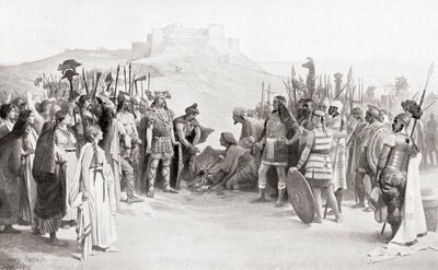 ハンニバルが紀元前218年にアルプスを越えた際に、古代ガリアのケルト民族であるキュートロネスと出会ったことを示す、Hutchinson