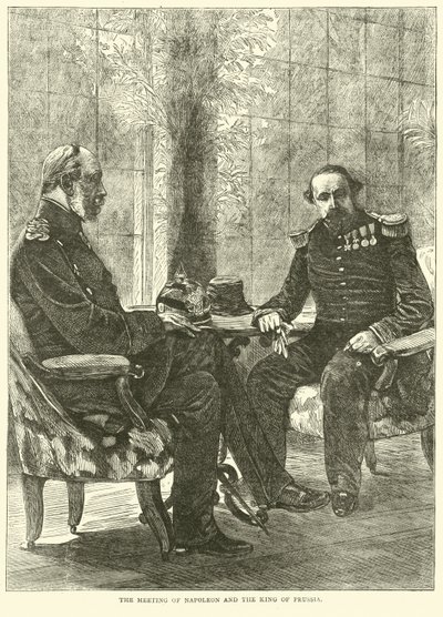 ナポレオンとプロイセン王の会談、1870年9月 作： English School