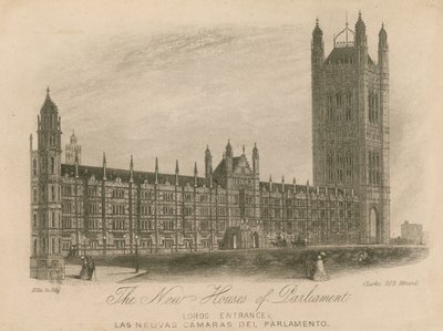 新しい国会議事堂、ウェストミンスター宮殿、ロンドン。ローズ・エントレース 作： English School