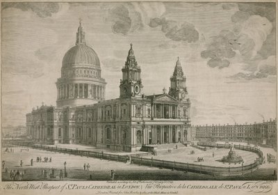 ロンドンのセントポール大聖堂の北西展望 作： English School