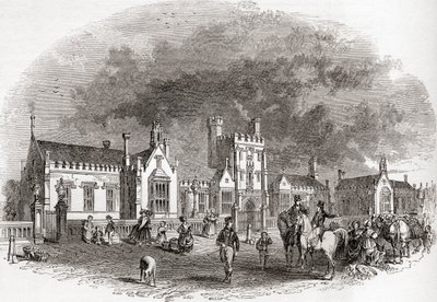19世紀後半に再建された旧ベッドフォード・スクール：A Pictorial Museum, pub.1847 作： English School