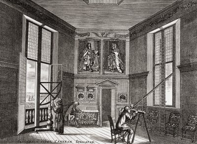 1823年に出版された、JRグリーンの英国人の短い歴史からの古い観察室、グリニッジ 作： English School