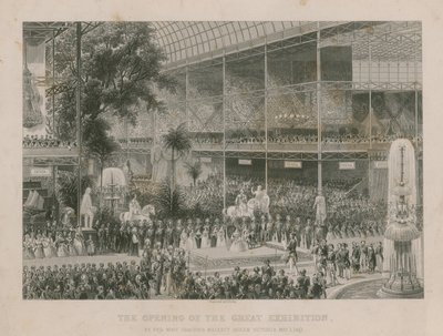 1851年5月1日、ビクトリア女王陛下の最も優雅な陛下による大展覧会のオープニング 作： English School