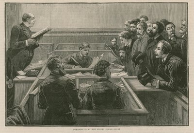 ロンドンでの最近の暴動：ボーストリートポリスコートでの宣誓 作： English School