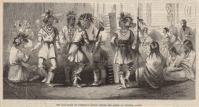 ウィンザー城の女王の前のオジベウェイインディアンの戦争の踊り 作： English School