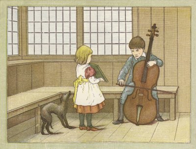 若い音楽家（カラーリトグラフ） 作： English School