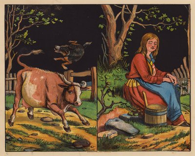 This Is The Cow; This Is The Maiden Forlorn（カラーリトグラフ） 作： English School