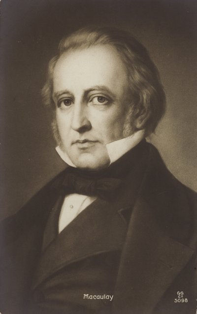 トーマス・バビントン・マコーレー（1800-1859）イギリスの政治家、歴史家（リトグラフ） 作： English School