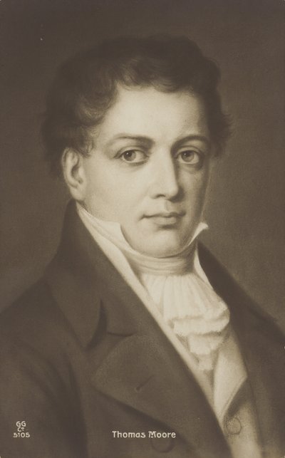 トーマス・ムーア（1779～1852）アイルランドの詩人、歌手、エンターテイナー（リトグラフ） 作： English School