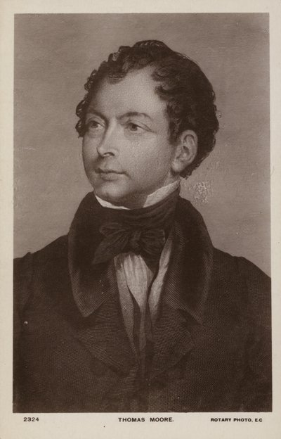 トーマス・ムーア（1779～1852）アイルランドの詩人、歌手、エンターテイナー（リトグラフ） 作： English School