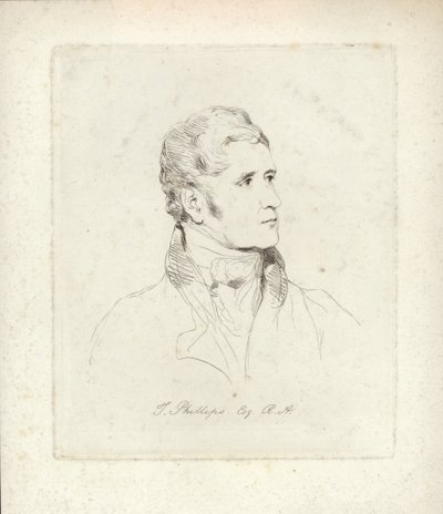 トーマス・フィリップス、英語の肖像画と主題画家メアリー・ドーソン・ターナーによるエッチング 作： English School