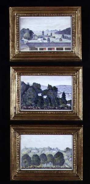 3つの森の風景」1840年頃（水彩・紙） 作： English School