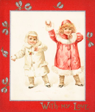 雪玉を投げる、クリスマスカード。 作： English School