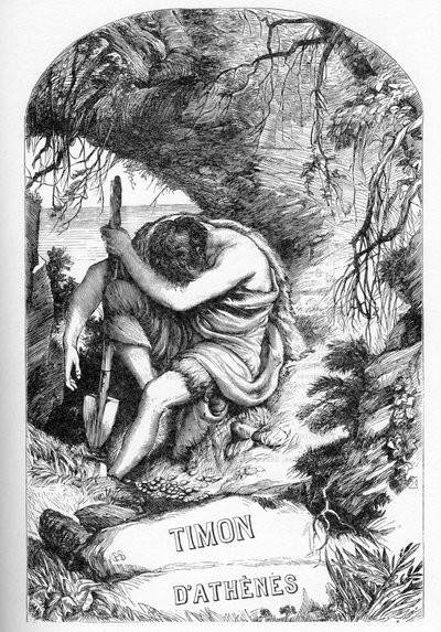Timon of Athens (The Life of Tymon of Athens) - Illustrated in "Completes de William Shakespeare" 1866 - この版の挿絵と一般的な形式は、ロンドンで出版されたCassell