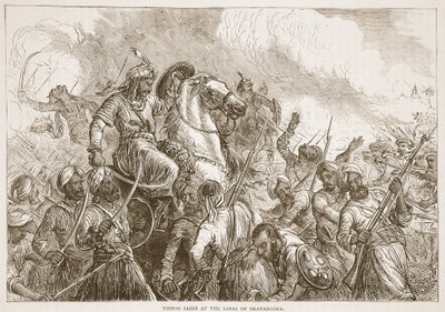 Travancoreの路線でのTippoo Sahib、James GrantによるCassells Illustrated History of Indiaのイラスト、パブ。 1879 作： English School