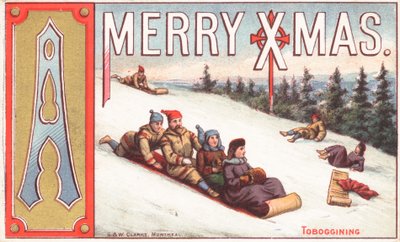 トボギニング、クリスマスカード 作： English School