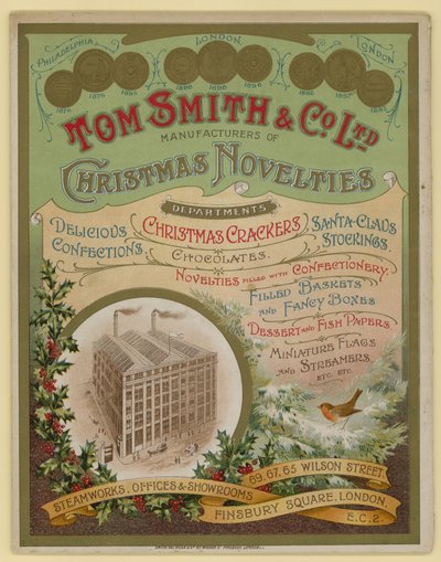 Tom Smith＆Co Ltd、クリスマスノベルティ、クリスマスクラッカー、パンフレットカバー 作： English School