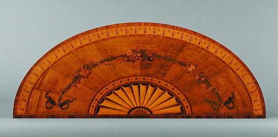 1775年頃のデミ・ルーン・テーブルの上面（ハレウッドとサテンウッドの象眼細工）（222396も参照） 作： English School