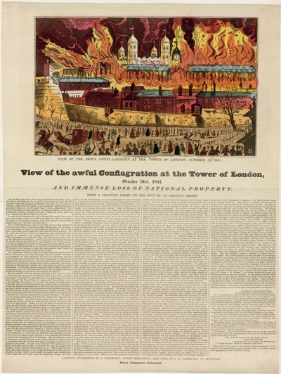 ロンドン火の塔、1841 作： English School