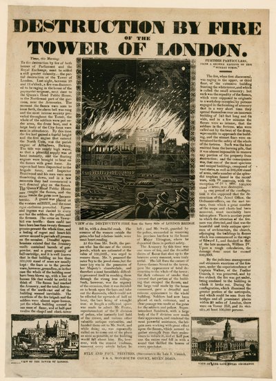ロンドン火の塔、1841 作： English School