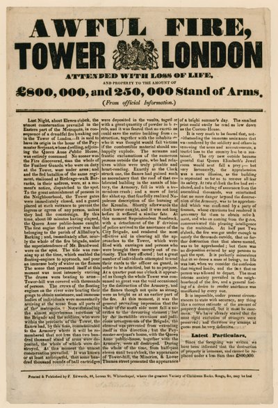 ロンドン火の塔、1841 作： English School