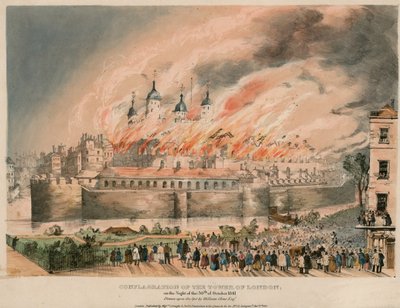 ロンドン火の塔、1841 作： English School