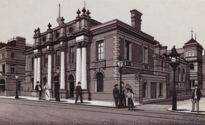 カーディフ、タウンホール（リトグラフ 作： English School