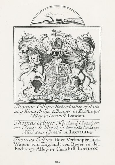 Thomas Collyer, Cornhill Haberdasherのトレードカード。 作： English School