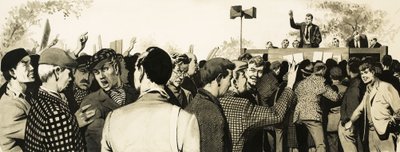 野外会議での労働組合員 作： English School