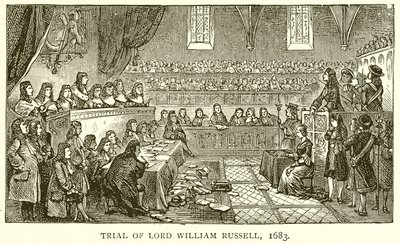 ウィリアムラッセル卿の裁判、1683年 作： English School