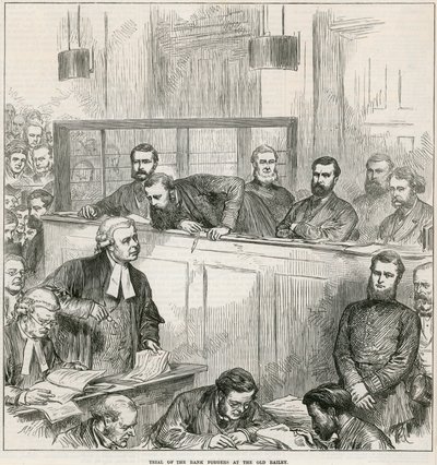 オールドベイリーでの銀行偽造者の裁判 作： English School