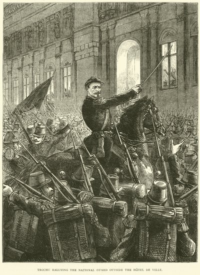 1870年10月、ホテルデヴィルの外で国家警備隊を結集させたトロチュ 作： English School