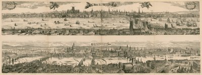 ロンドンの2つのビュー：1616と1890 作： English School