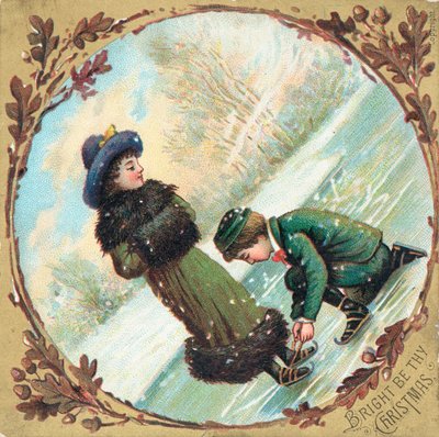 靴ひもを結ぶ、クリスマスカード 作： English School