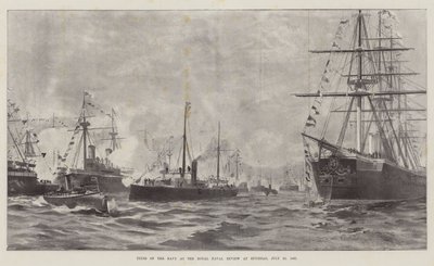 1887年7月23日、スピットヘッドで開催された王立海軍観閲式での海軍の種類（リトグラフ版 作： English School