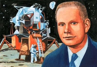 正体不明のアメリカの宇宙飛行士と月着陸船 作： English School