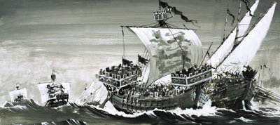 正体不明の十字軍の船 作： English School