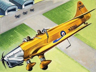 ハンガーの上を飛んでいる正体不明の航空機 作： English School