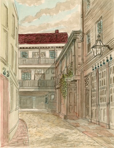 正体不明の建物、ロンドン（紙にトイレ） 作： English School