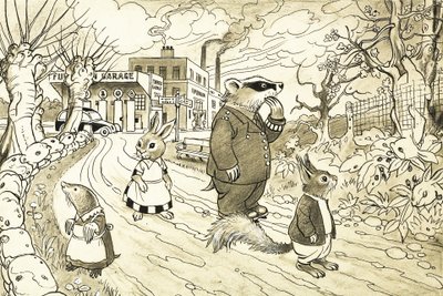 リス、アナグマ、モグラ、ウサギなどの正体不明の漫画の動物 作： English School