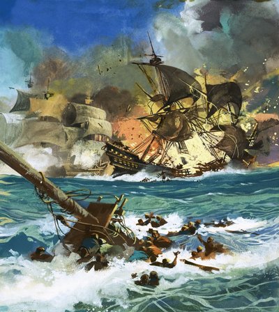 正体不明の帆船が爆発 作： English School